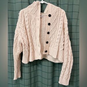 Chunky knit button up sweater cardigan